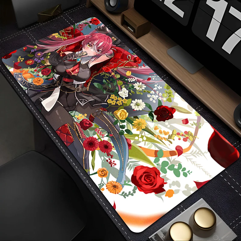 Muismat Laptop Kantoorkast Toetsenbord Pad PC Bureaumat Grote HD Muismat Antislip rubber Hololive Houshou Marine Extended Pad