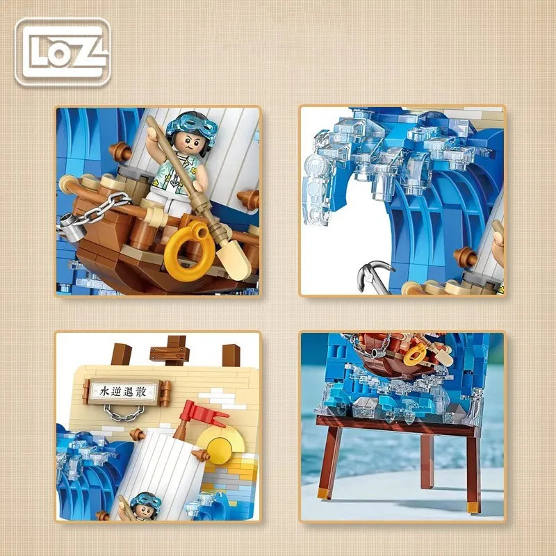 Loz Stereograph Series Water Reverse Retreat Building Blocks Assembling Small Particles Boat Model Educational Toys