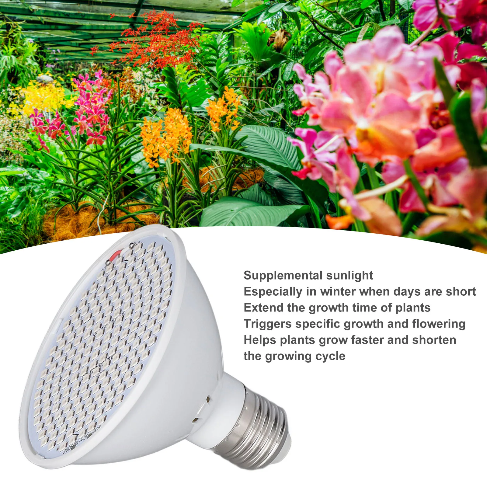 Fitoamplificador rojo y azul para plantas, Bombilla de luces para plantas E27, 85-265V, 200/300 cuentas, luz LED para crecimiento de plántulas de interior, 6W