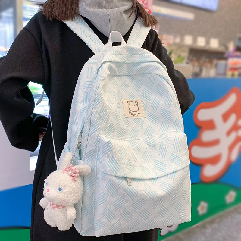 Kawaii Nylon Waterproof Printing Travel Laptop Book Bag For Teenage Girls Multi Pockets New Kawaii Backpack Women Mochila