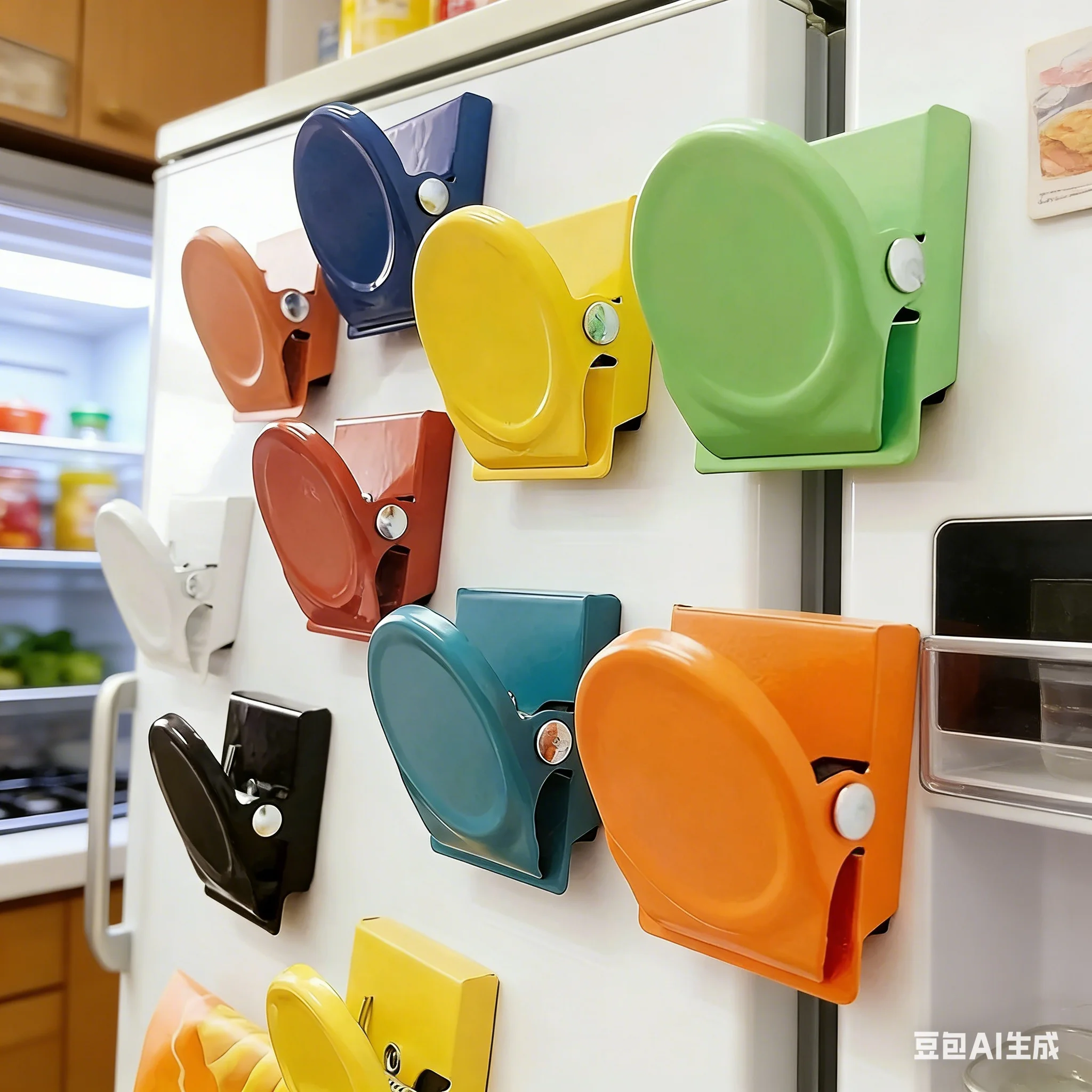 5pcs Magnetic Fridge Clips - Colorful Office/Kitchen Organizers for Notes, Documents & Recipes Refrigerator Magnets