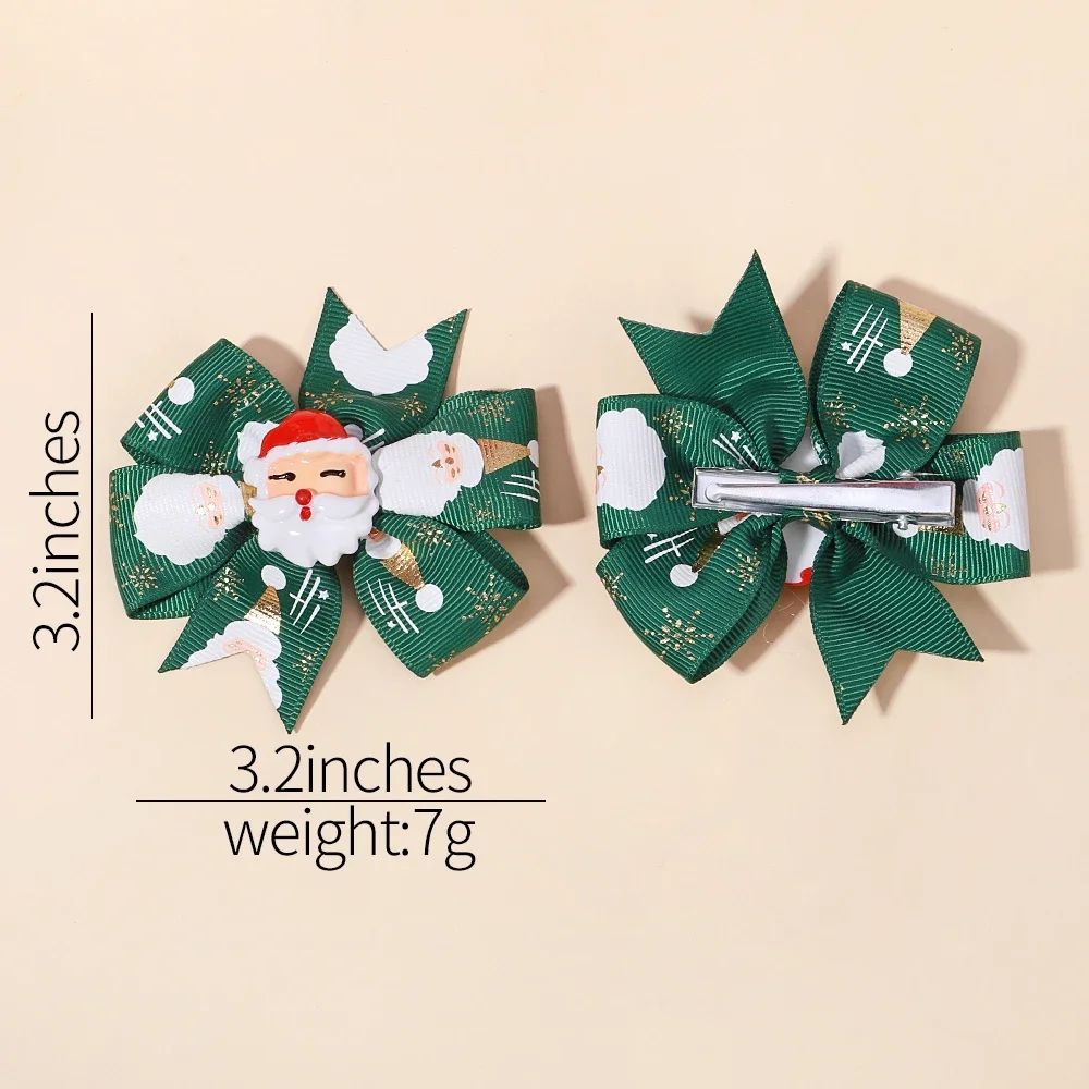 4Pcs/Lot Baby Girls Christmas Halloween Kids Bows Hair Clips for Children Handmade New Year Decoration Hair Accessories Gifts