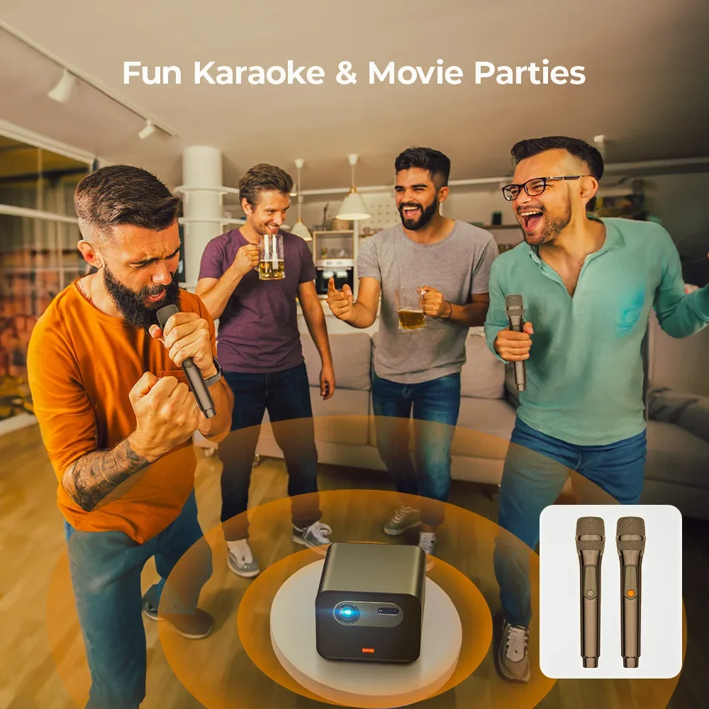 

[Free Sample For Distributor] BYINTEK R90 Max 2200 Lumens Portable DLP Karaoke Projector 1080P Home Theater Projector With Base