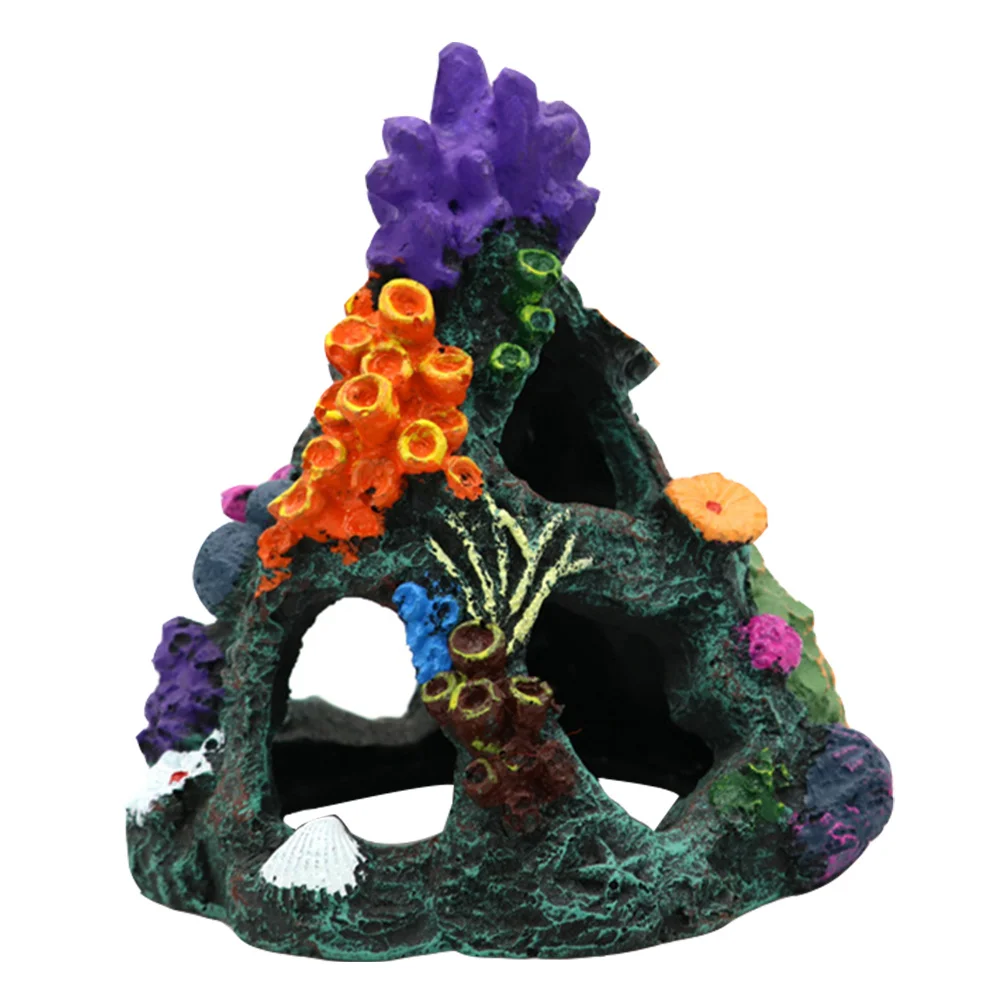 

1Pcs Coral Rockery Aquarium Adornment Lifelike Resin Reef Decoration Fish Tank Simulation Landscape Decor Safe Fish Ornament
