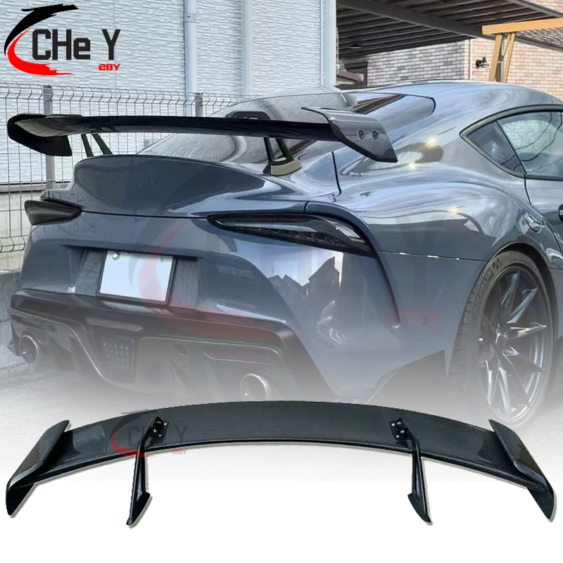 

For Toyota Supra A90 A91 2019-2023 High Quality Carbon Fiber Rear Gloss Black Spoiler Wing Trunk Lip Boot Cover Car GT Styling