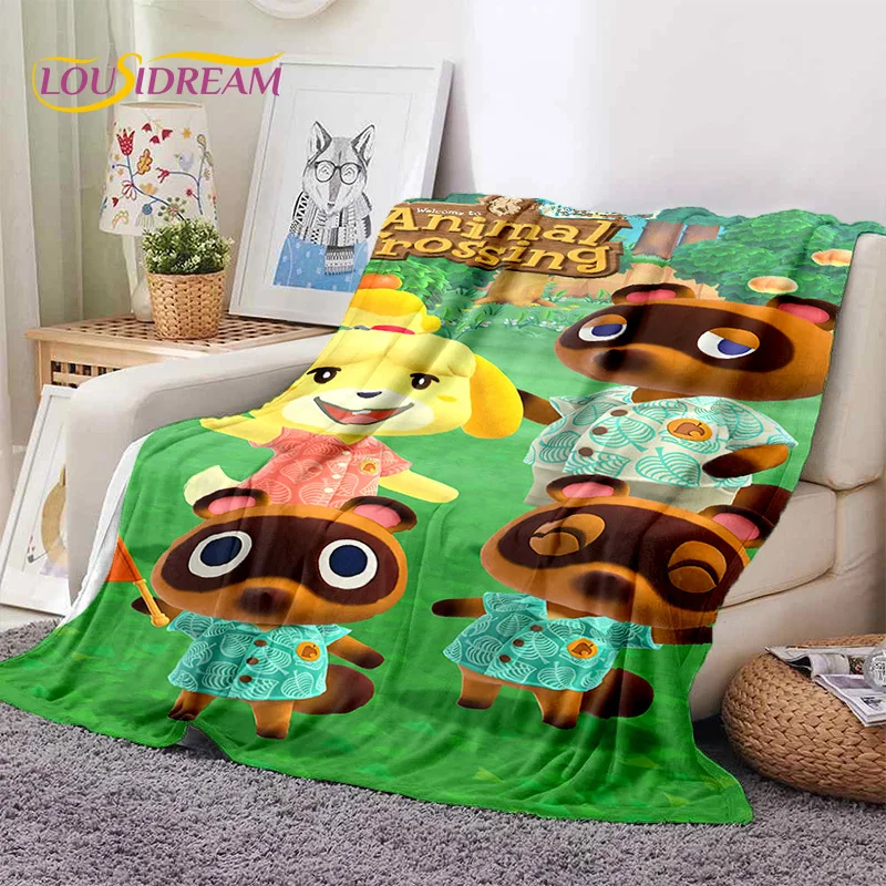 Cute Animal Crossing New Horizons Cartoon Soft Blankets,Throw Blanket Comfortable Blanket for Picnic Beds Sofa Home Bedroom Kids
