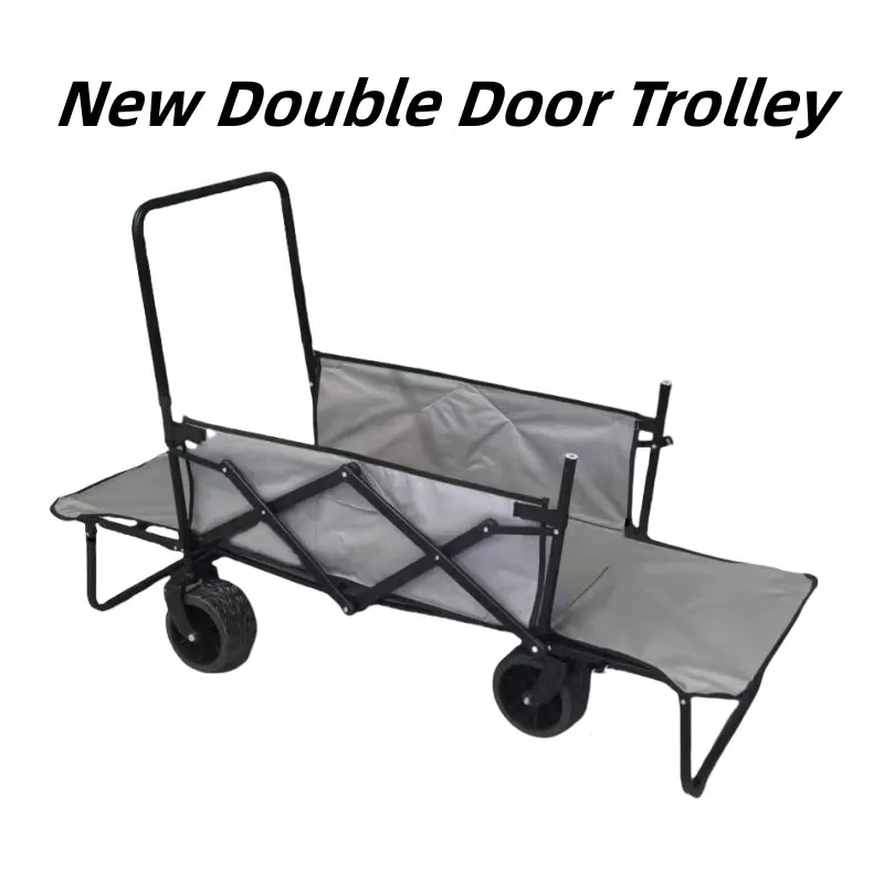 New large capacity multifunctional double door trolley upgraded tank wheel master handle trolley outdoor camping picnic cart