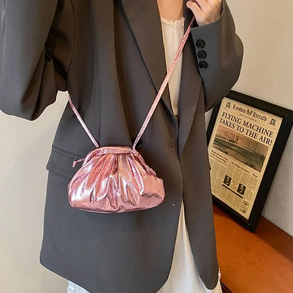 Portable Leather Women Dinner Bag Crossbody Bag Lipstick Bag Pleated Shell Bag Shoulder Bag Clutch Bag Cloud Bag Party