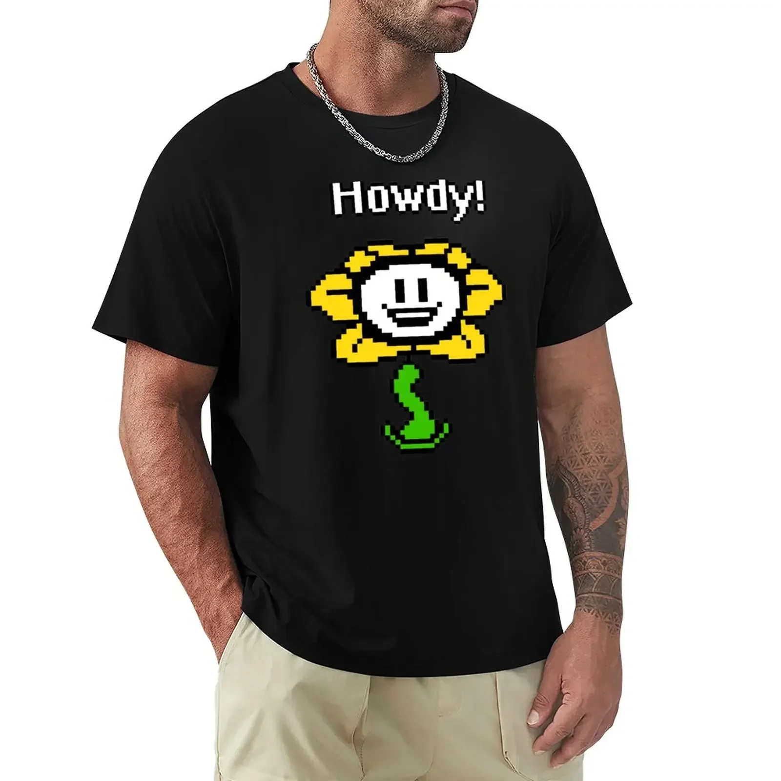 

Undertale / Flowey the Flower (Howdy!) T-Shirt anime tshirt vintage t shirt men 100℅ cotton