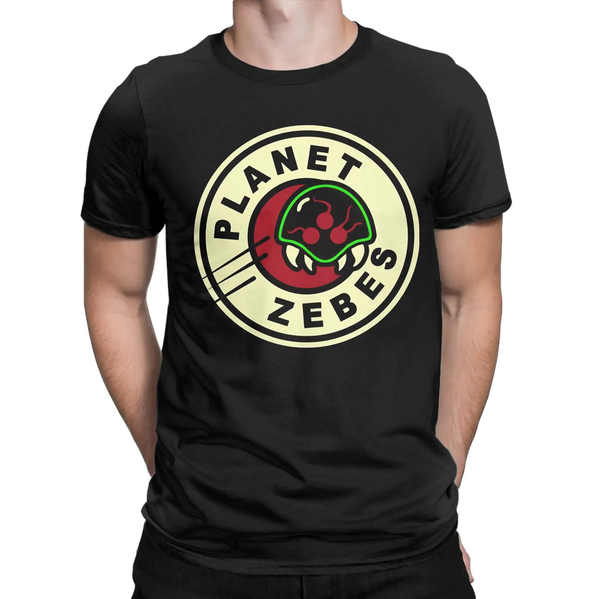 Distressed Vintage Sci Fi Classic Metroid Funny Graphic 100% Cotton T-Shirt Tees Tops For Men