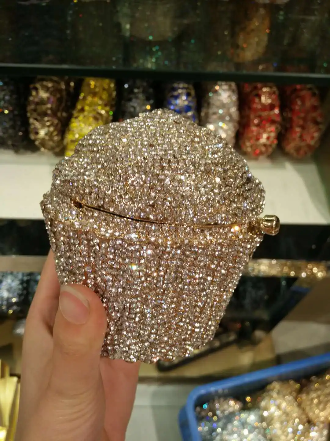 Small Cake Ice Cream Diamond Handbags Metal Chain Evening Bag Crystal Banquet Clutch Purse Bag Luxury Designer Dress Women\'s Bag