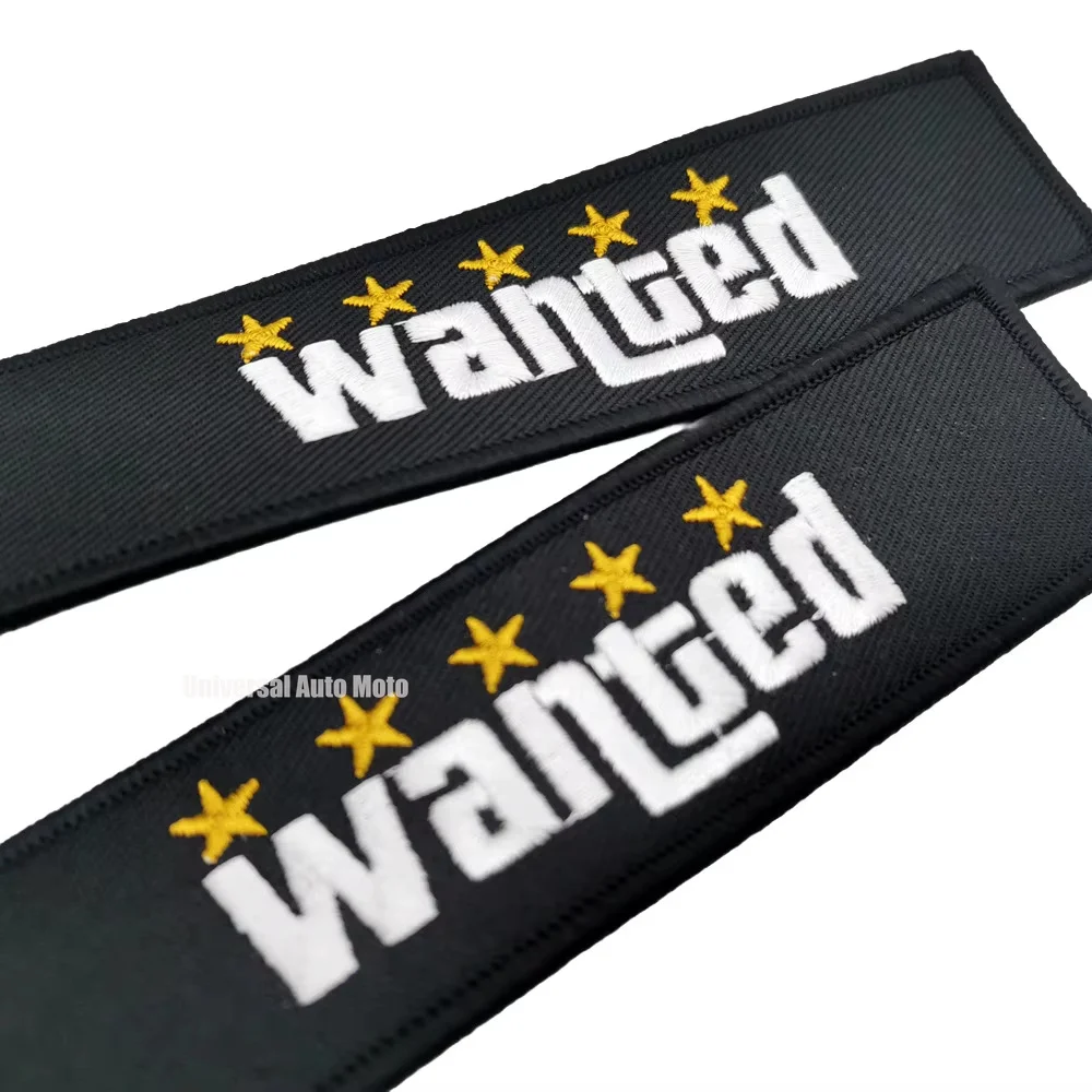 Neuester JDM Racing Japan Schlüsselanhänger, bestickter Nylon-Stoff-Schlüsselanhänger, Five Stars Wanted Moto Schlüsselanhänger, Auto-Schlüsselanhänger – Detail 3