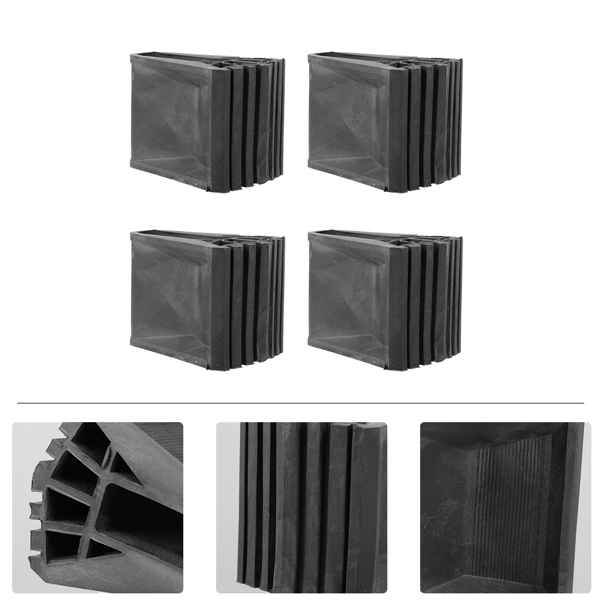 

4 Pcs Ladder Feet Covers Non-slip Foldable Cushion Pads 6 1x1 7cm Rubber Bumper Protects Floors Tiles Carpets Durable Elastic