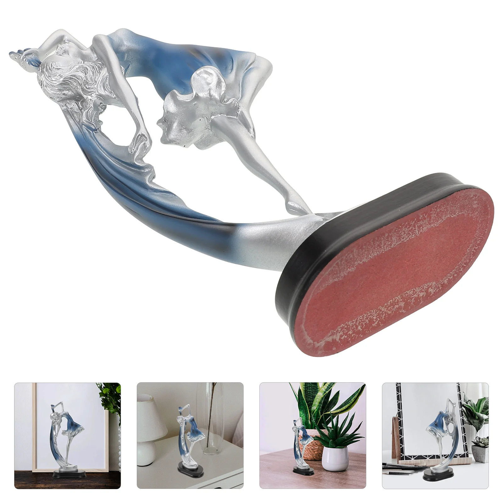 

Dancing Statue in Blue Elegant Resin Desktop Decoration for Living Room Bedroom Table Shelf Home Office Decor Festive Party