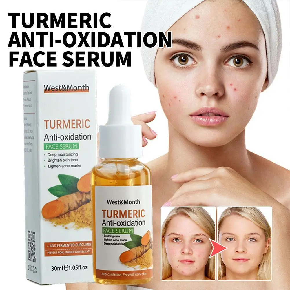 1/2/3pcs Turmeric Face Whitening Serum Turmeric Anti-oxidation Serum Turmeric Dark Spot Corrector Serum Facial Brighten Turmeric