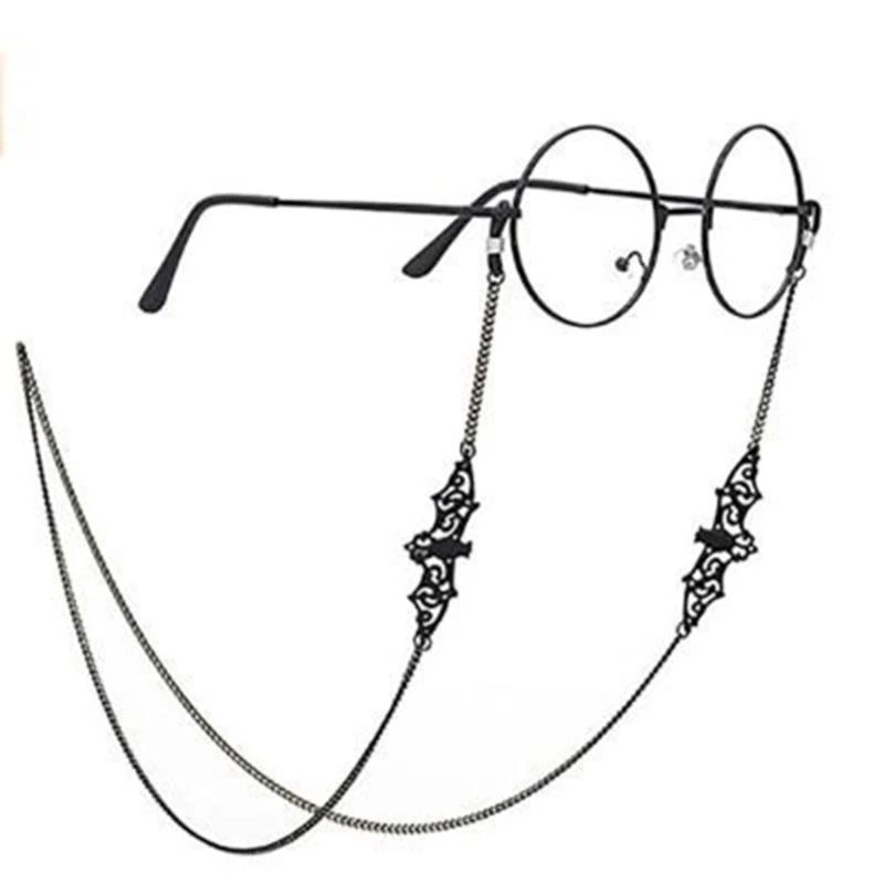 

Eyeglass Chain Holder Reading Glasses Cord For Women Halloween Glasses Chain Dark Bat Cord Strap Eyeglasses Cord Holder