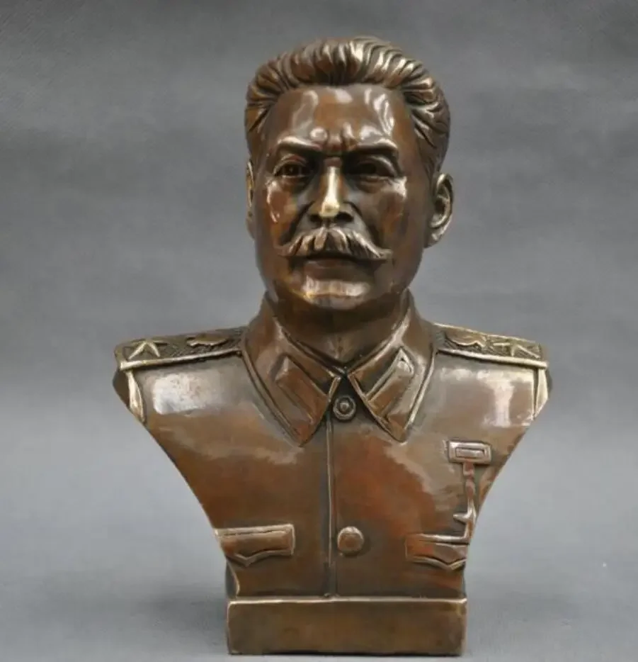 Copper statue Russian Great Man Leader Joseph Stalin Bust Bronze Statue