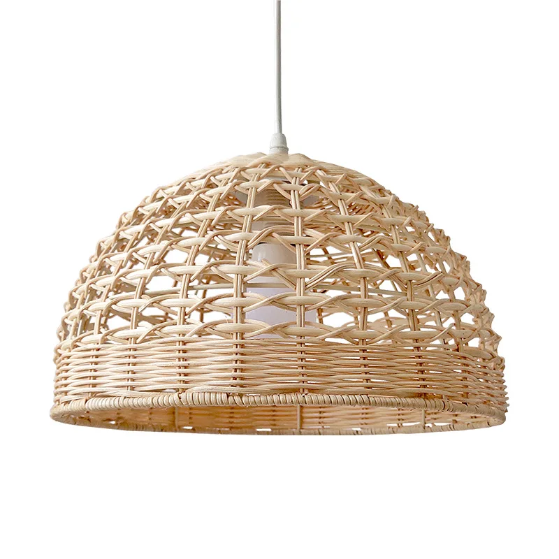 JOYINLED Dia28cm Rattan Woven Pendant Lamp Shade Minimalist Rural Creative Lighting Fixture Indoor Island Restaurant Decor Light