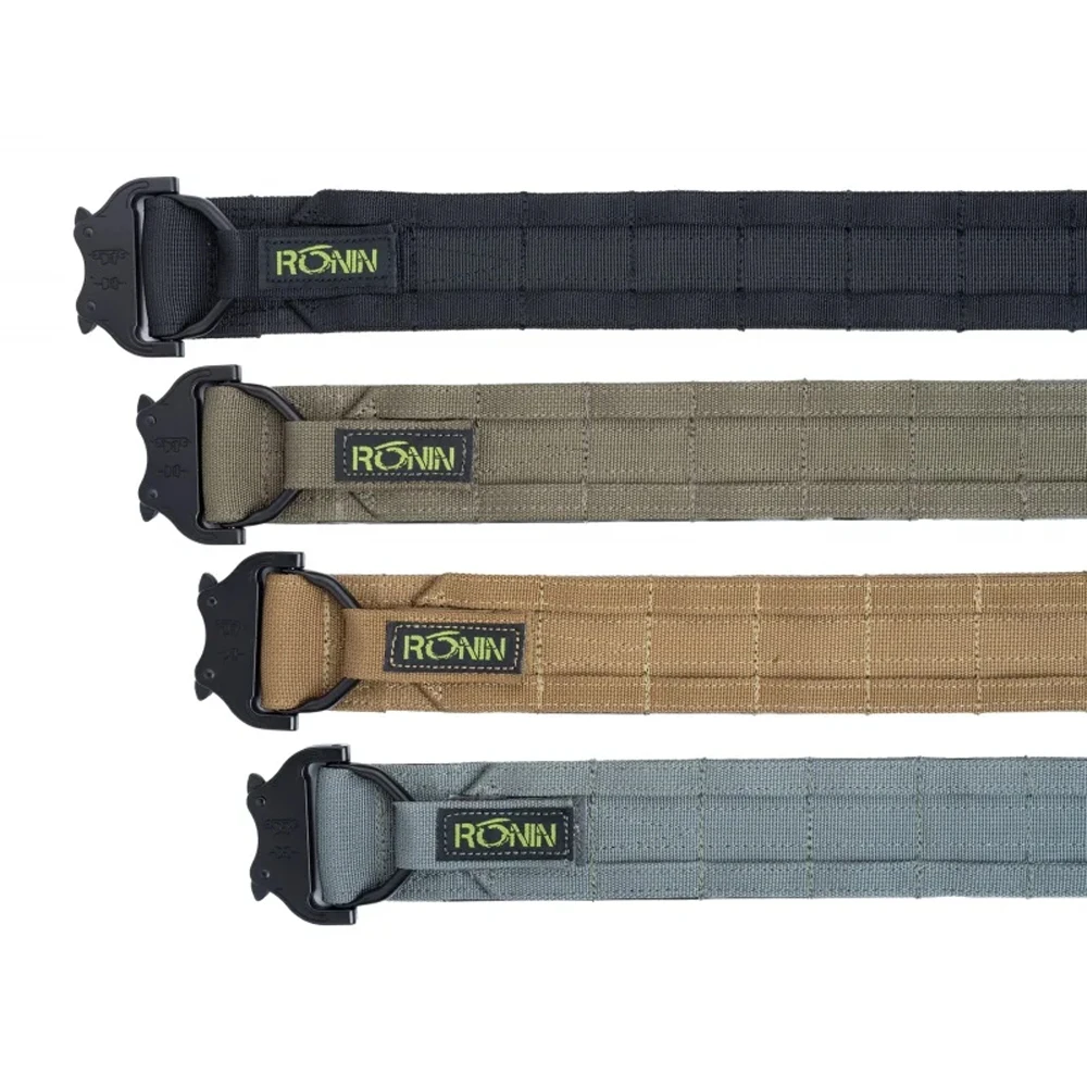 Ronin-cinturón táctico Molle de doble capa para caza al aire libre, sistema Molle, 1,5 pulgadas