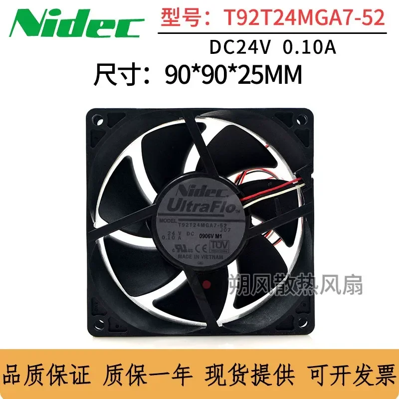 for Nidec T92T24MGA7-52 9025 9CM 24V 0.10A Inverter Cooling Fan