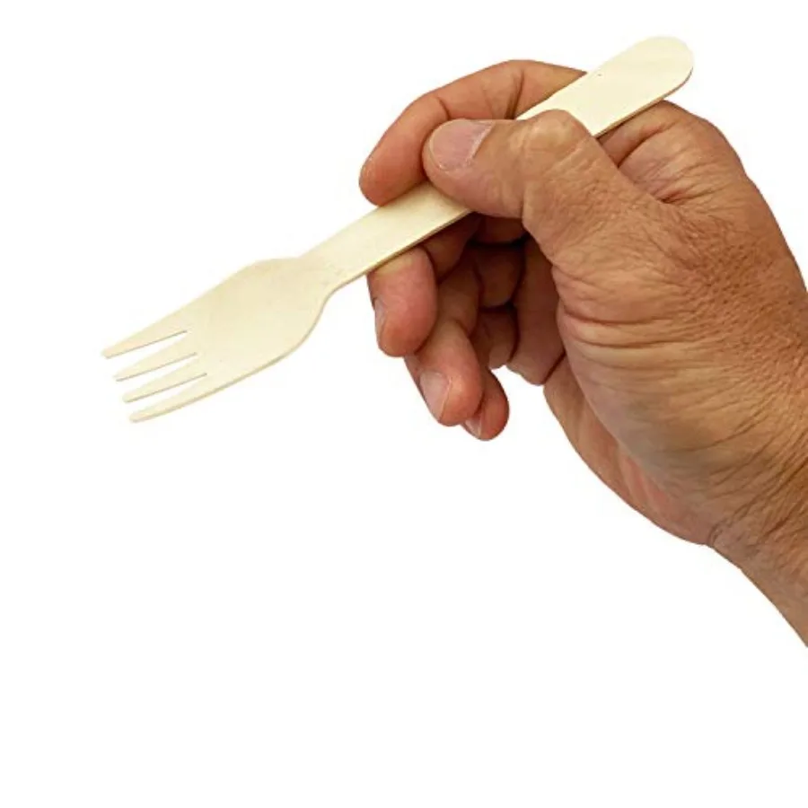 4, 000 Count Disposable Birch Wood Cutlery Forks, Biodegradable and Earth Friendly, 6 Inch Length, Commercial Bulk Pack - Packs