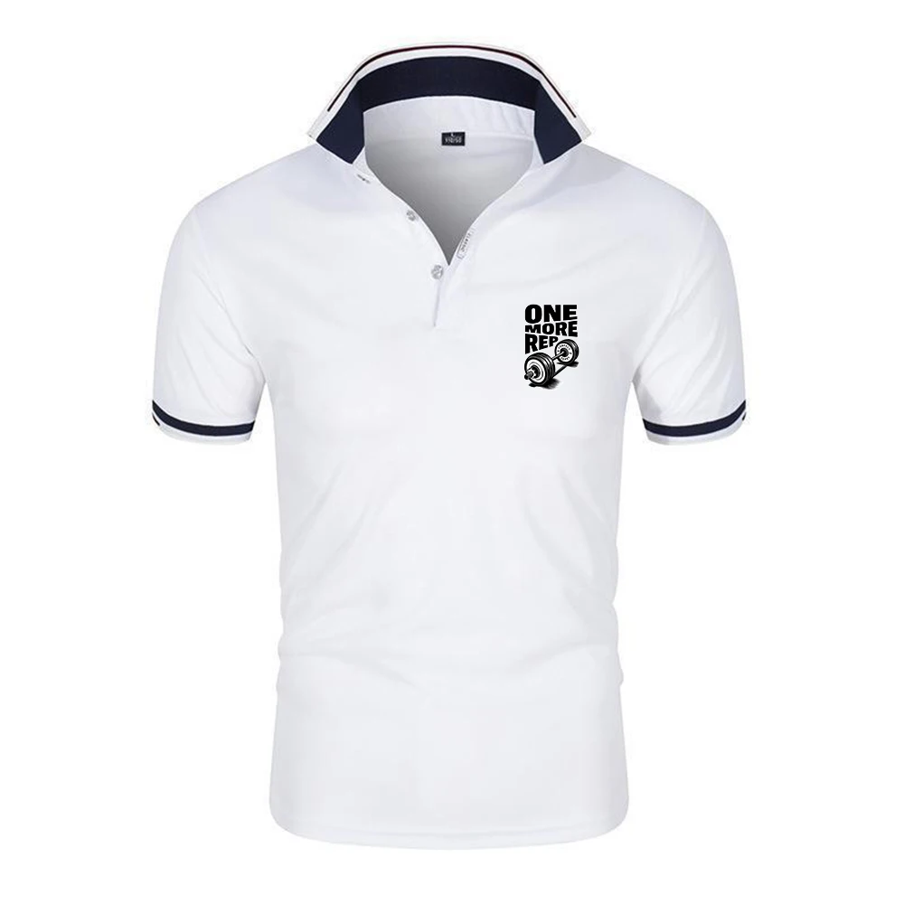 2026 Gym Workout ONE MORE REP Weightlifting Men's New Six-color Polo Shirts Stand Collar Breathable Summer Fashion Short Sleeve