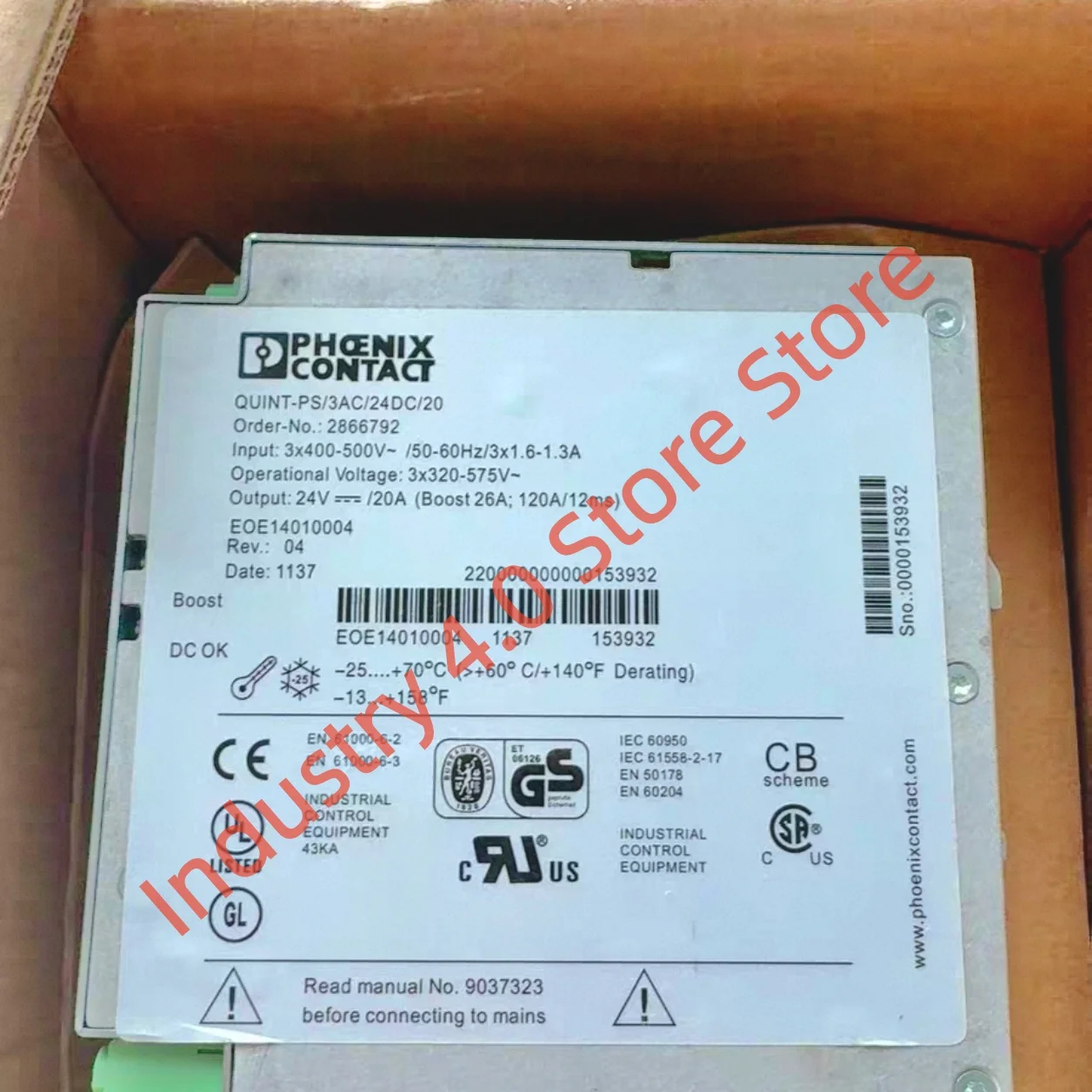 

2866792 QUINT-PS/3AC/24DC/20 новый импульсный блок питания