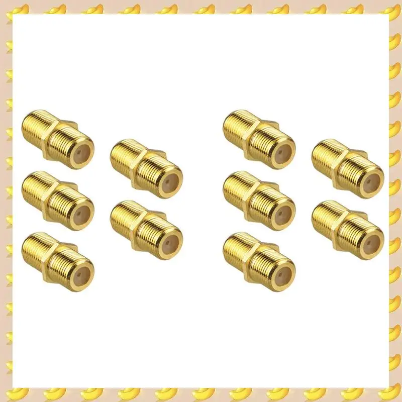 

A45U 10Pcs Coaxial Cable Connector, RG6 F-Type Gold Plated Adapter Female To Female Coax Cable Extender For TV Cables
