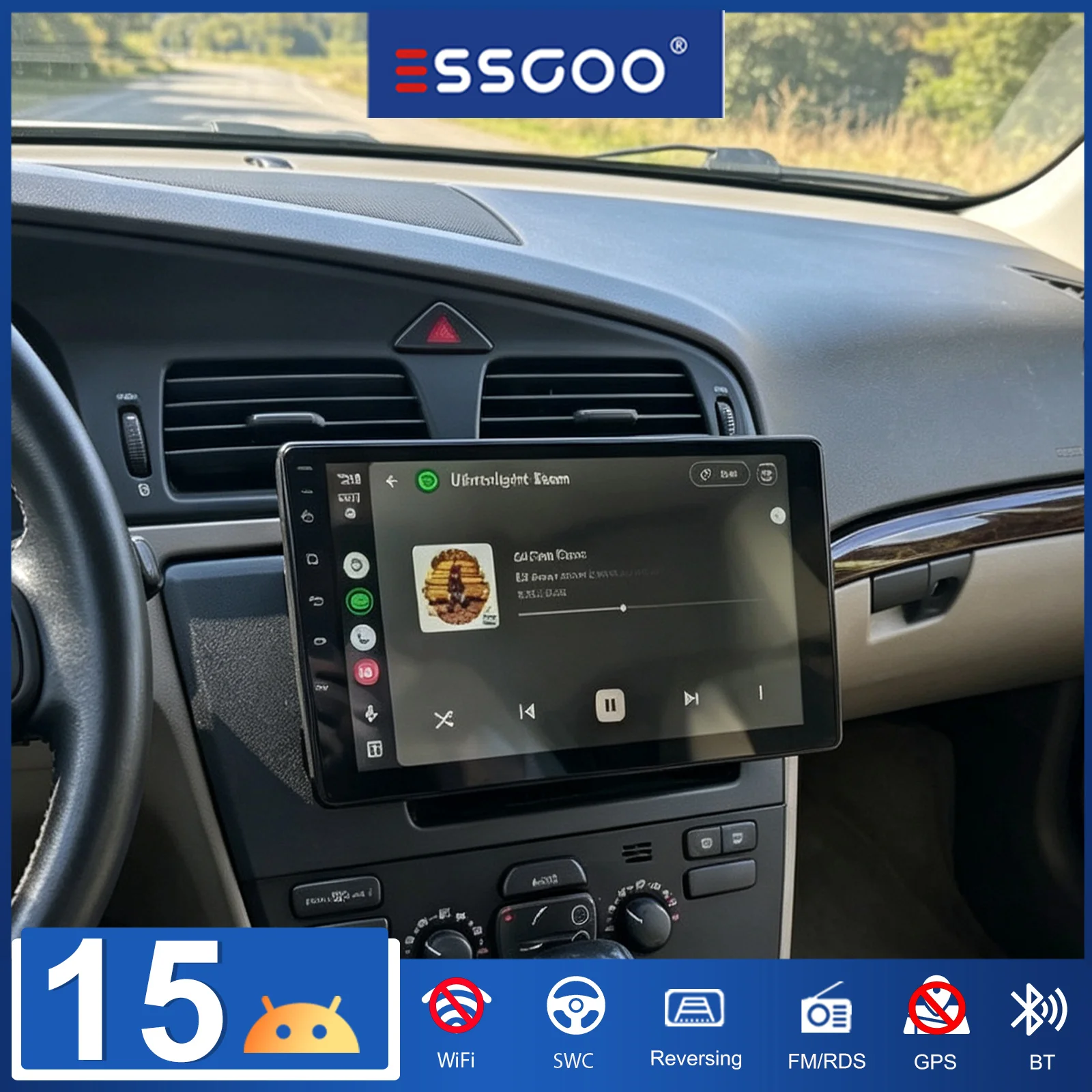 ESSGOO 9''1 DIN WinCE Autoradio-Player mit Wireless CarPlay, Android Auto, Bluetooth, AUX, USB, TF, Mirror Link, HD IPS Touchscreen und Bluetooth-Freisprechfunktion