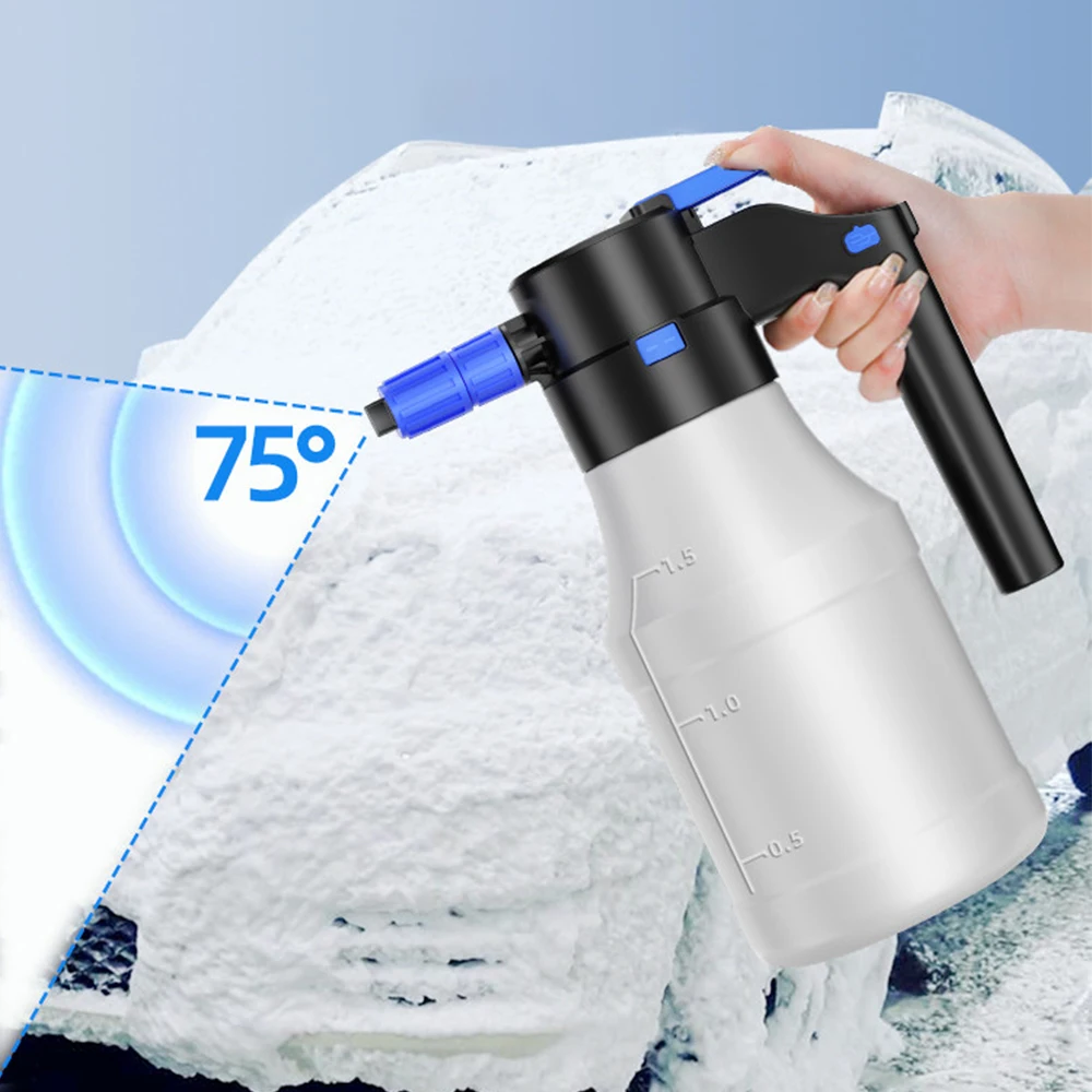 YIJU 1.5L Powerful Electric Foam Sprayer Car Wash Snow Foam Spray Bottle Rechargeable Auto Wash Sprayer Can Car Accessories