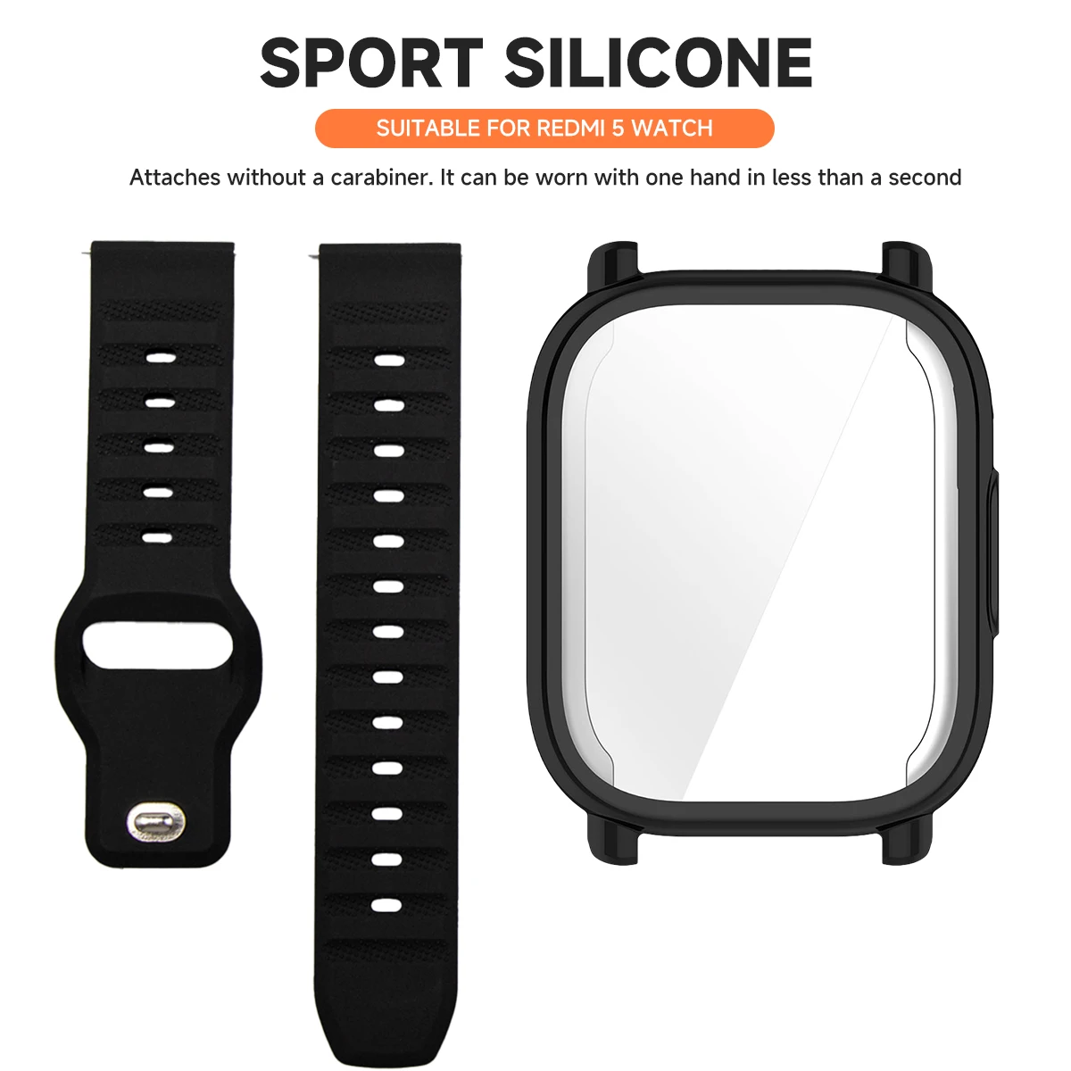 Pulseira de silicone respirável + protetor de tela tpu para redmi watch 5 banda ativa capa macia para redmi watch 5 lite pulseira esportiva correa