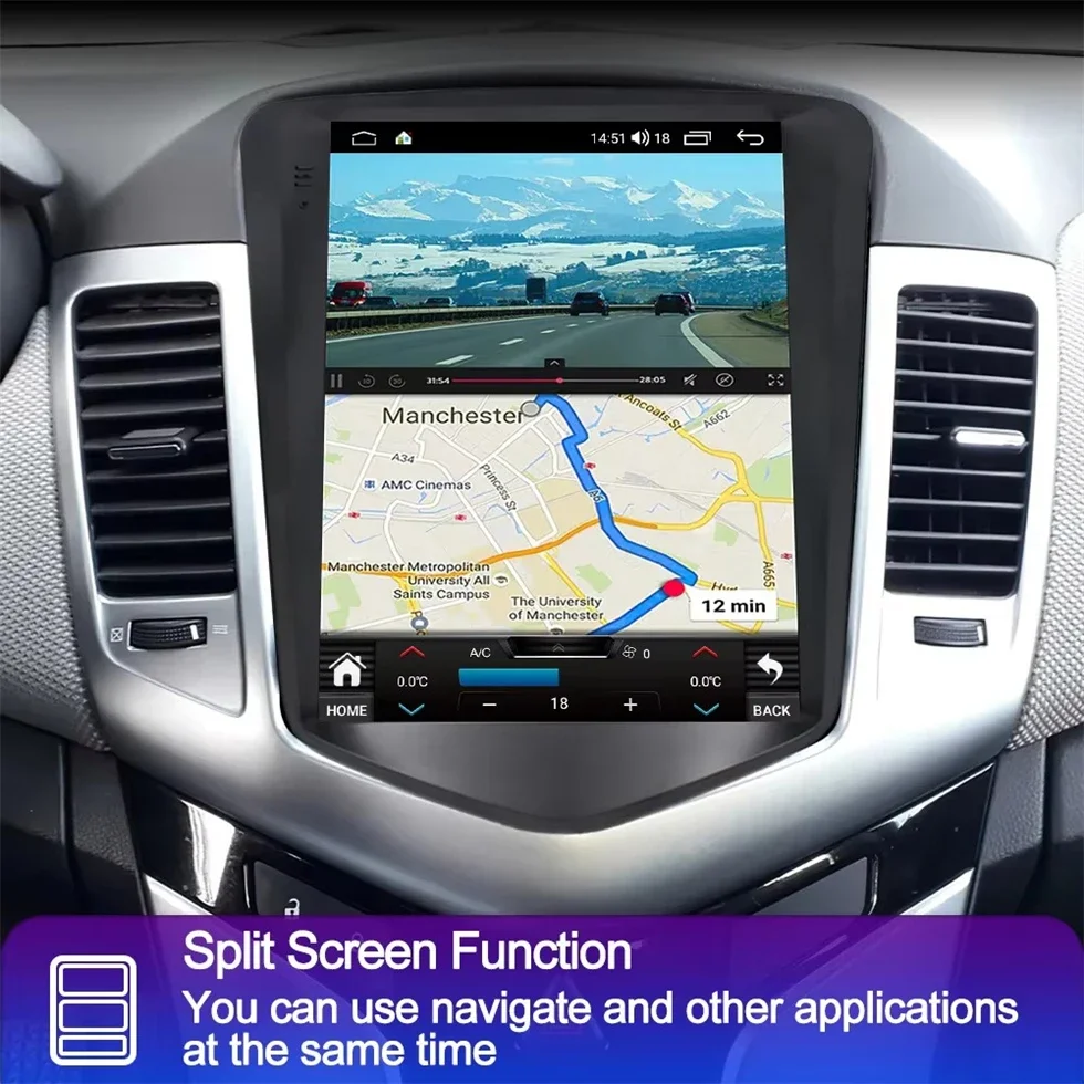 For Chevrolet Cruze 2008 2009 2010 - 2014 Android 15.0 Car Radio multimedia Player GPS Navigation WIFI Carplay android Auto