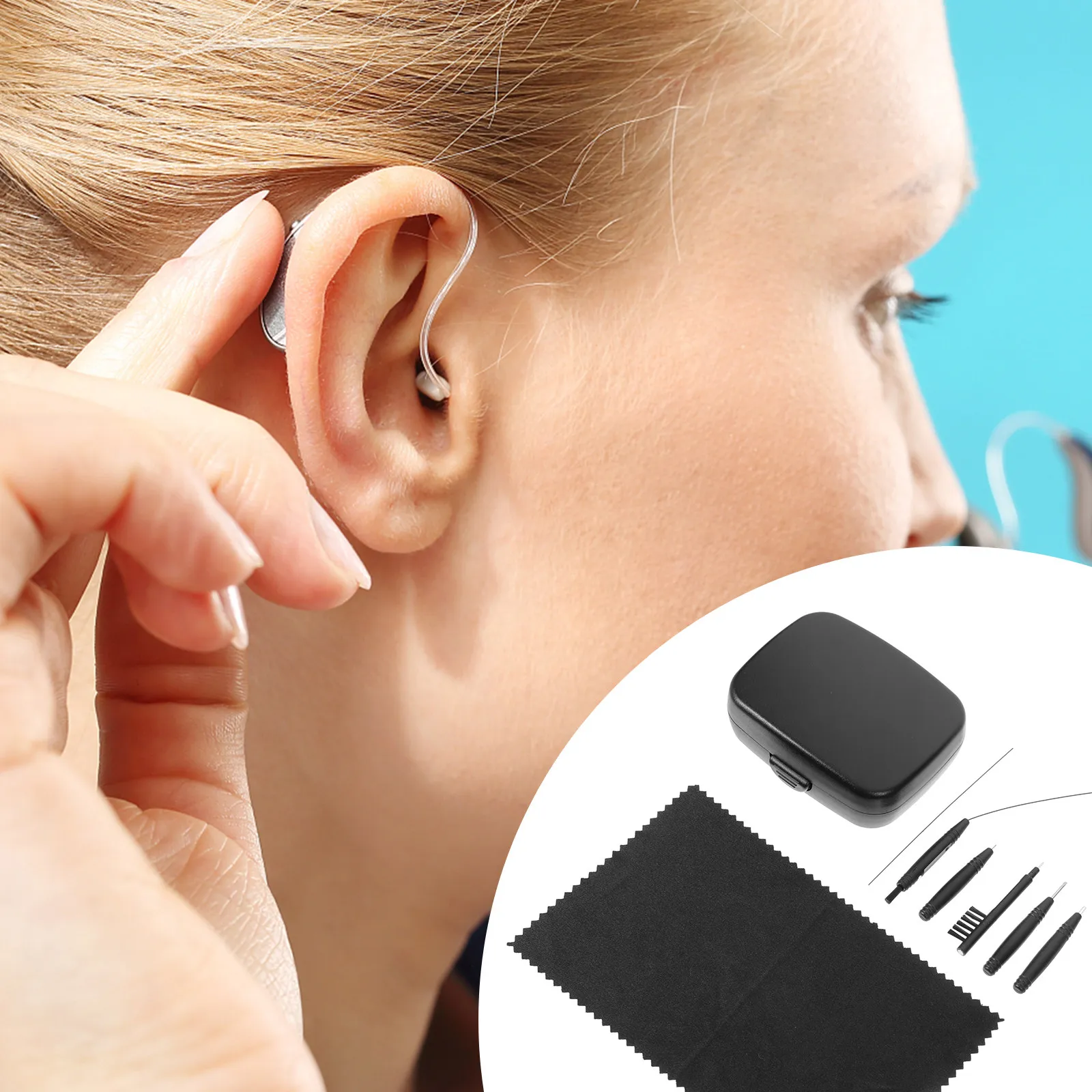 

1Set Hearing Aid Cleaning Kit Professional PVC Wax Cleaning Tools Set for Hearing Aids Earplugs Daily Use Portable Reusable