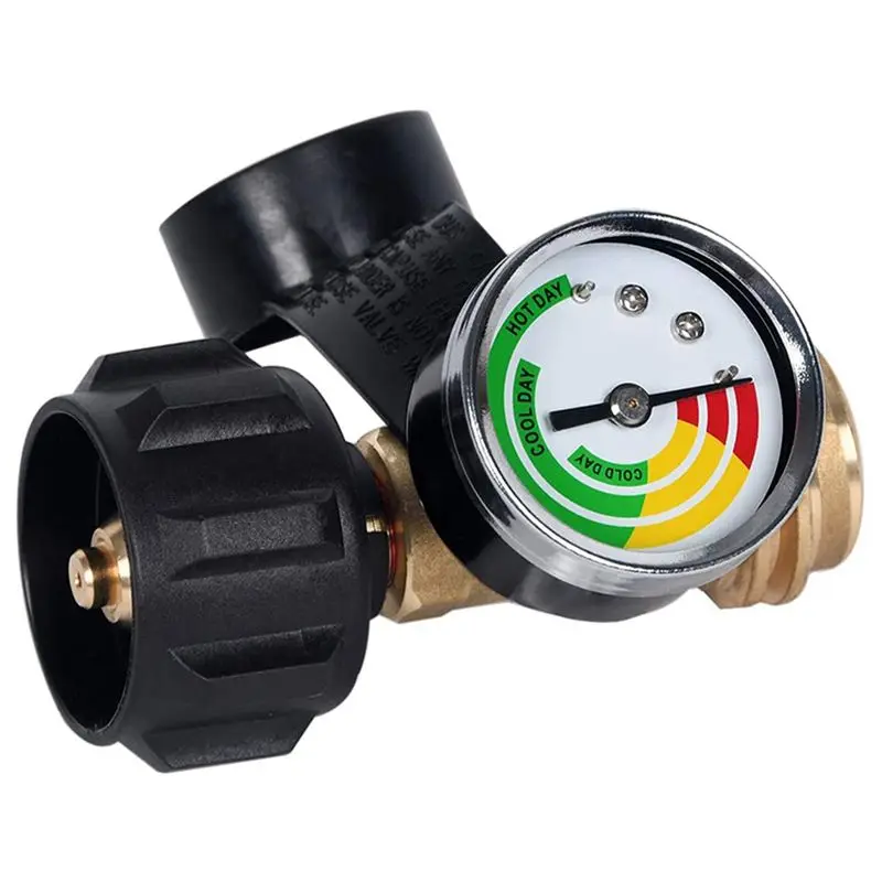 2 Pack Propane Tank Gauge With POL Connection 5-100 LB Pressure Valve Propane Tank Pressure Test Instrument Tools
