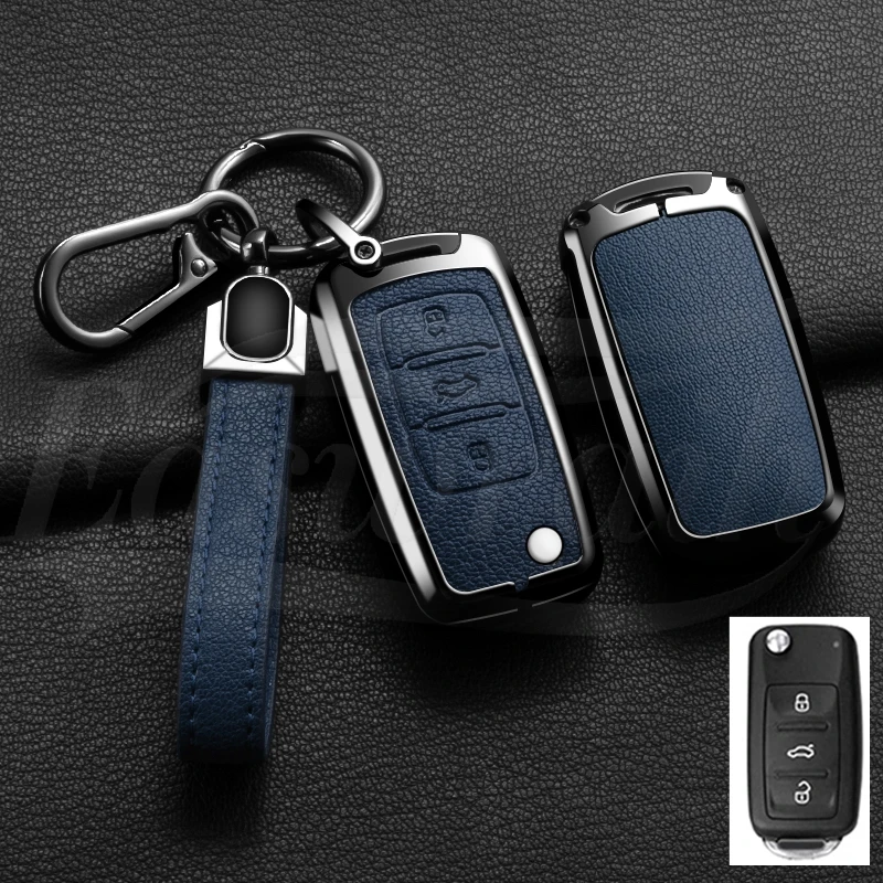 Image of Autoschlüsselhülle für Volkswagen VW Golf 7 Polo MK6 Passat Tiguan Jettta für Skoda A5 Fabia A7 Octavia Kodiaq Karoq