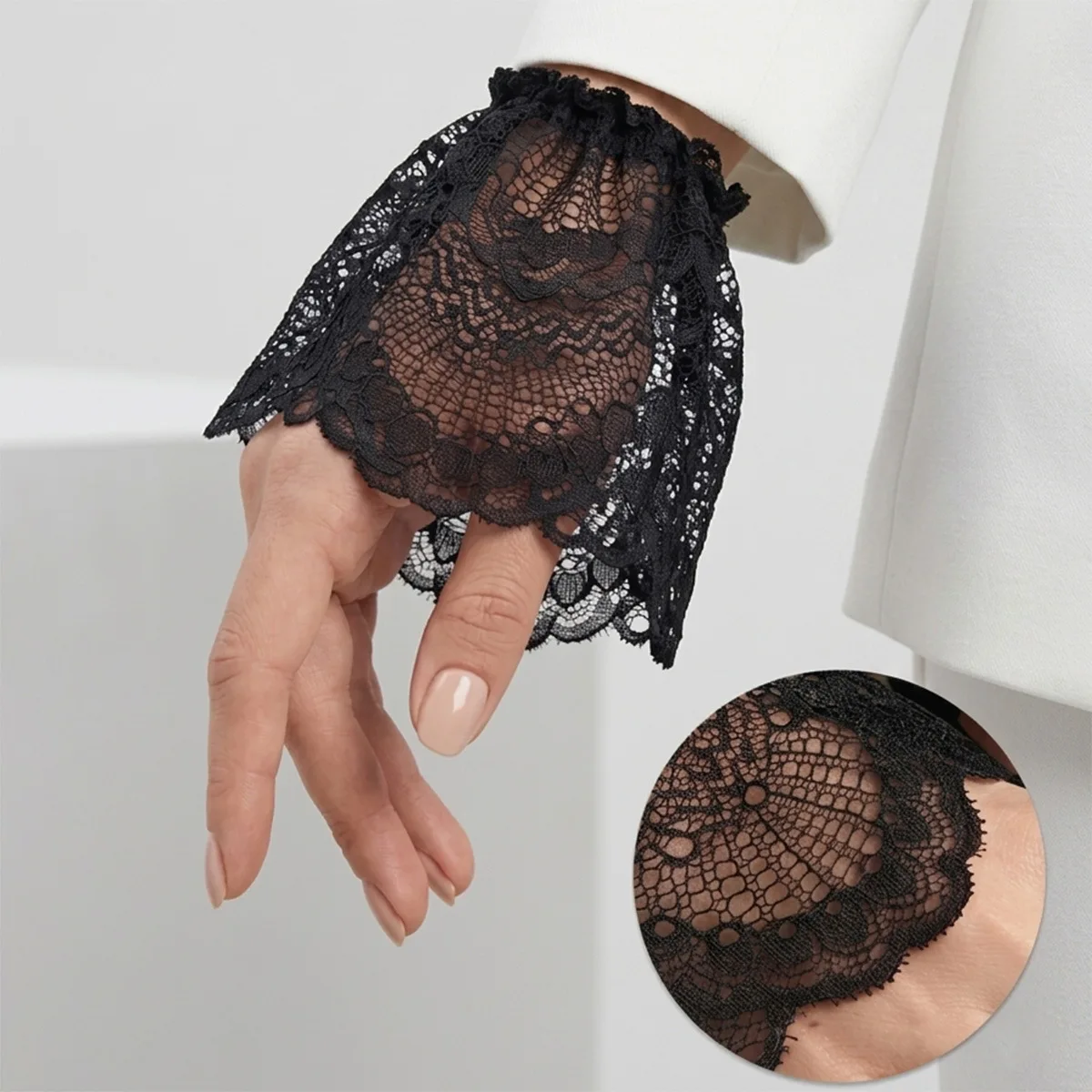 Korean Lace Fake Sleeves Arm Covers for Women Cover Scars Tattoo Short Sleeve Wrist Band
