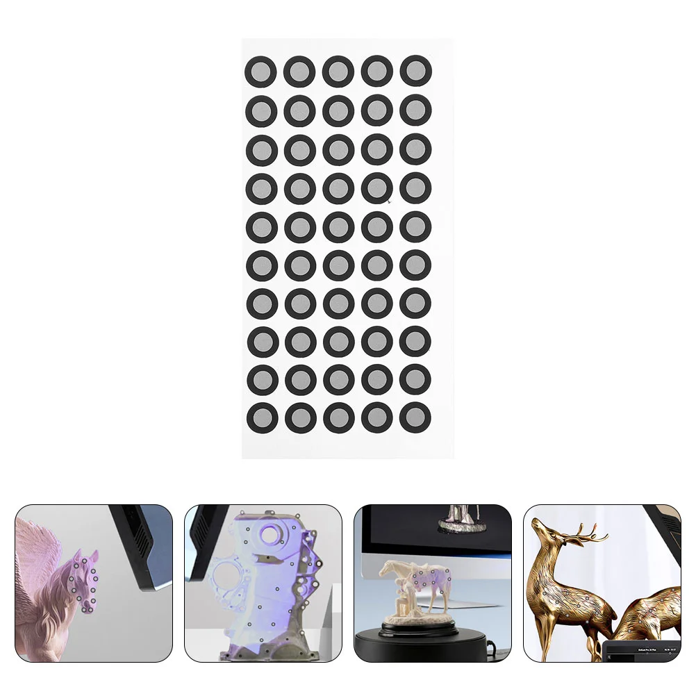 

10 Sheets 3D Scanner Reflective Markers Stickers 6mm Reflection Black Film High Precision PET Material Easy Apply Remove