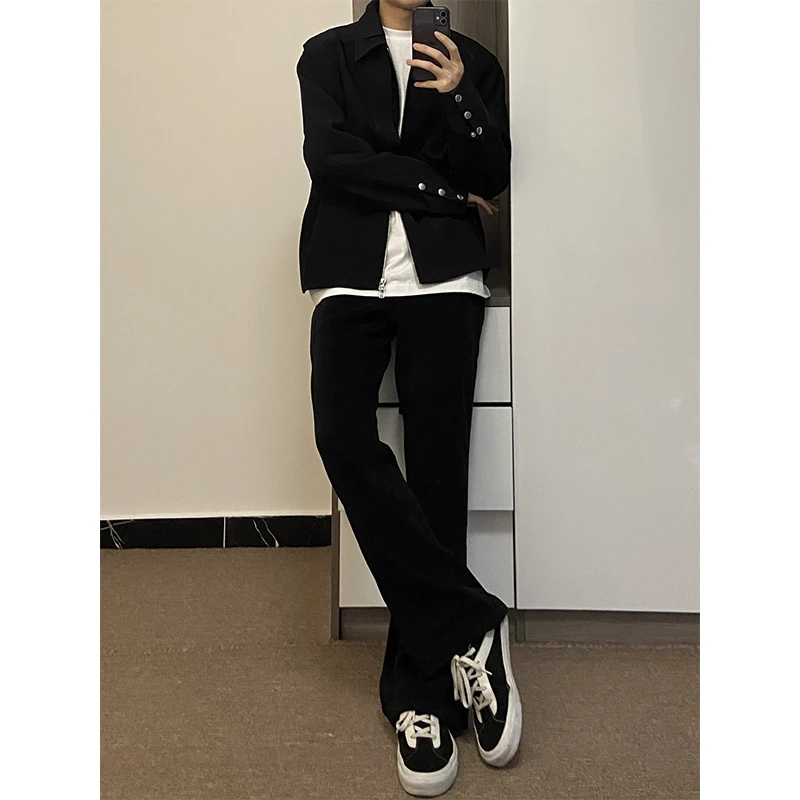 

Мужские джинсы Slim Fit Straight Leg из чистого черного денима в американском стиле Cleanfit, модные брюки-клеш от бренда Haome для уличной моды