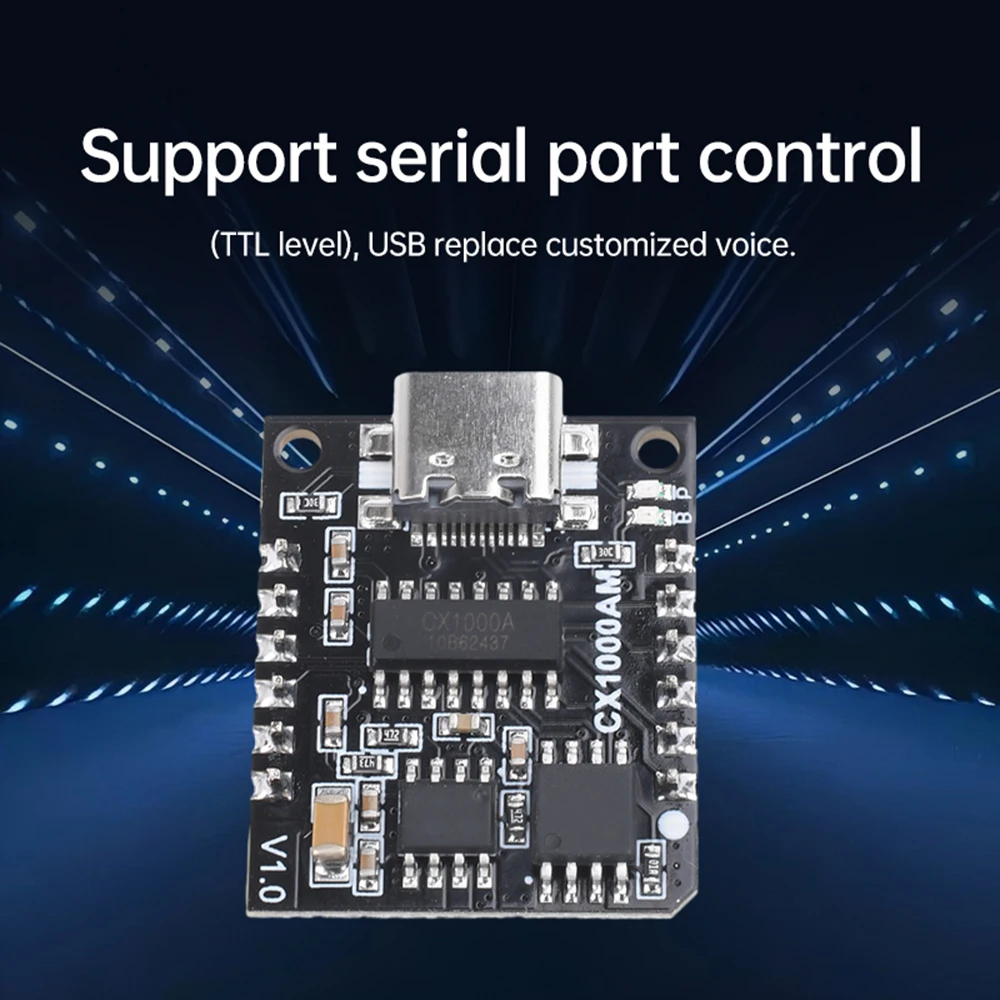 Cx1000Am Serial Mp3 Voice Chip Module, Microcontroller Control Triggers Voice Broadcast, Custom Audio Module