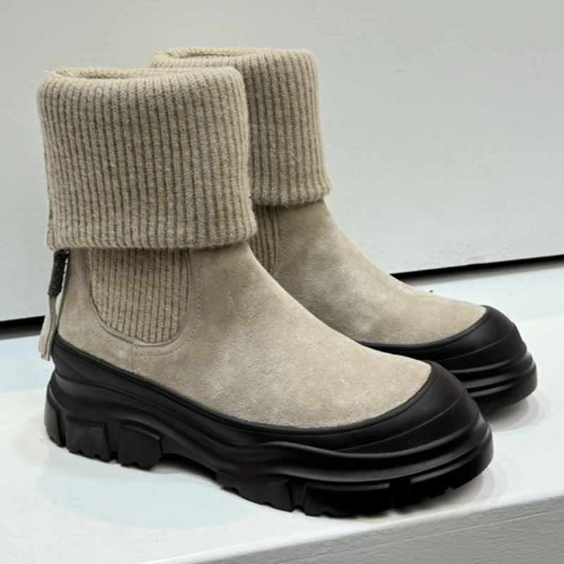 

Women's boots Casual boots Fur material Women's short boots Solid color Comfortable versatile Thick bottom design