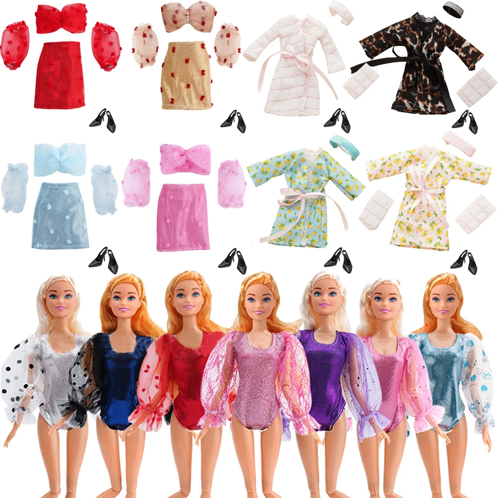 Doll Clothes Sleeping Robe,Bathrobe,Headscarf,Towel,Swimsuit,Skirt,+Shoes For 11.5inch Barbis&BJD Doll Sets Accessories Girl Toy