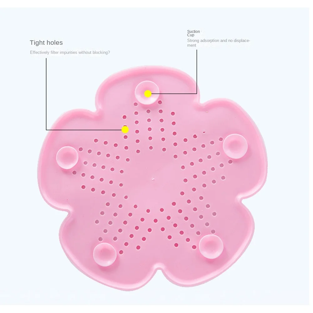 New TPR Kitchen Strainers Flower-shaped Anti-clogging Floor Drain Filter Quickly Hair Drain Catcher for Floor Laundry