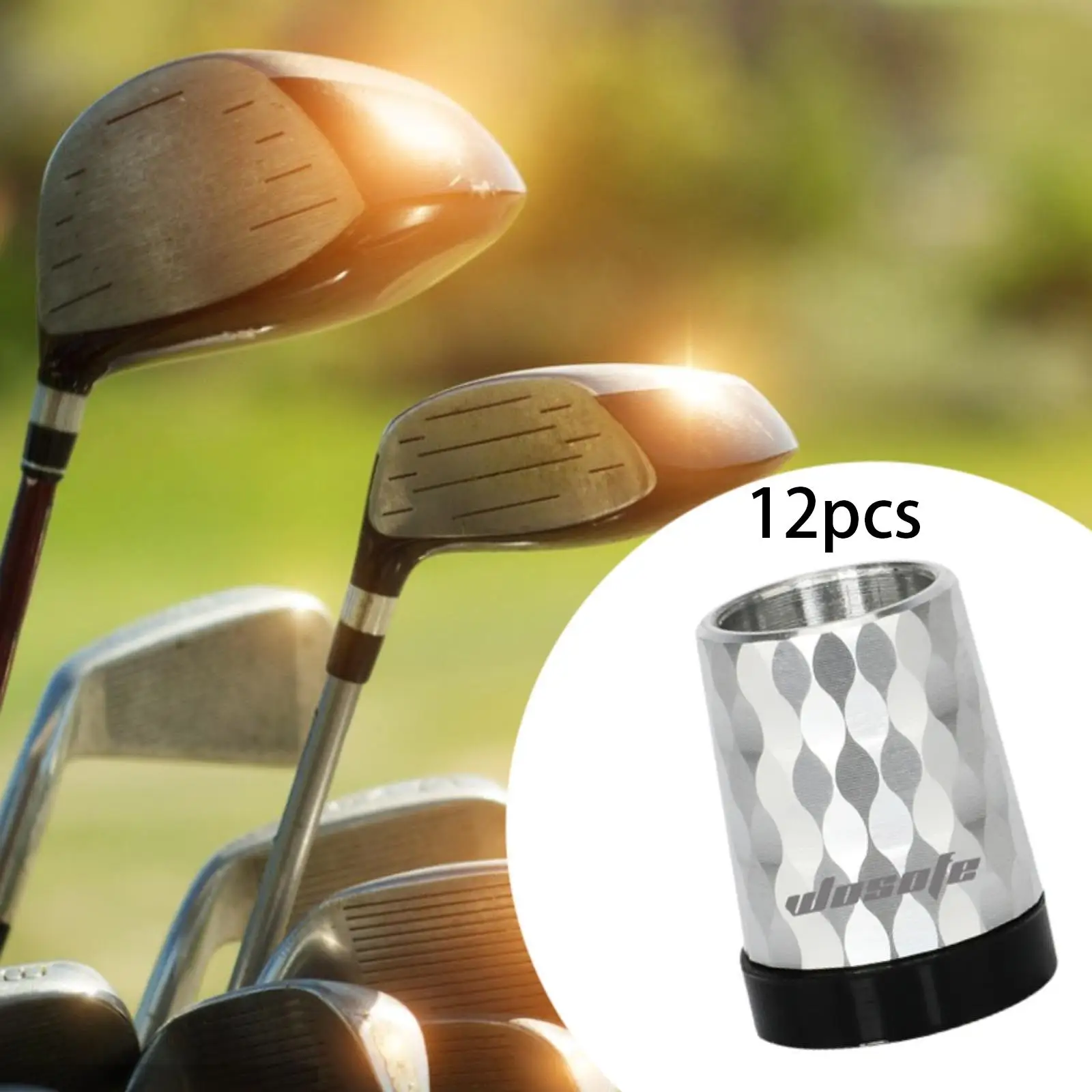 12Pcs Golf Ferrules for Iron Wedge Practical Golf Club Repair Taper Tip Adapter for Beginner Sports Golf Course Men Women Adults