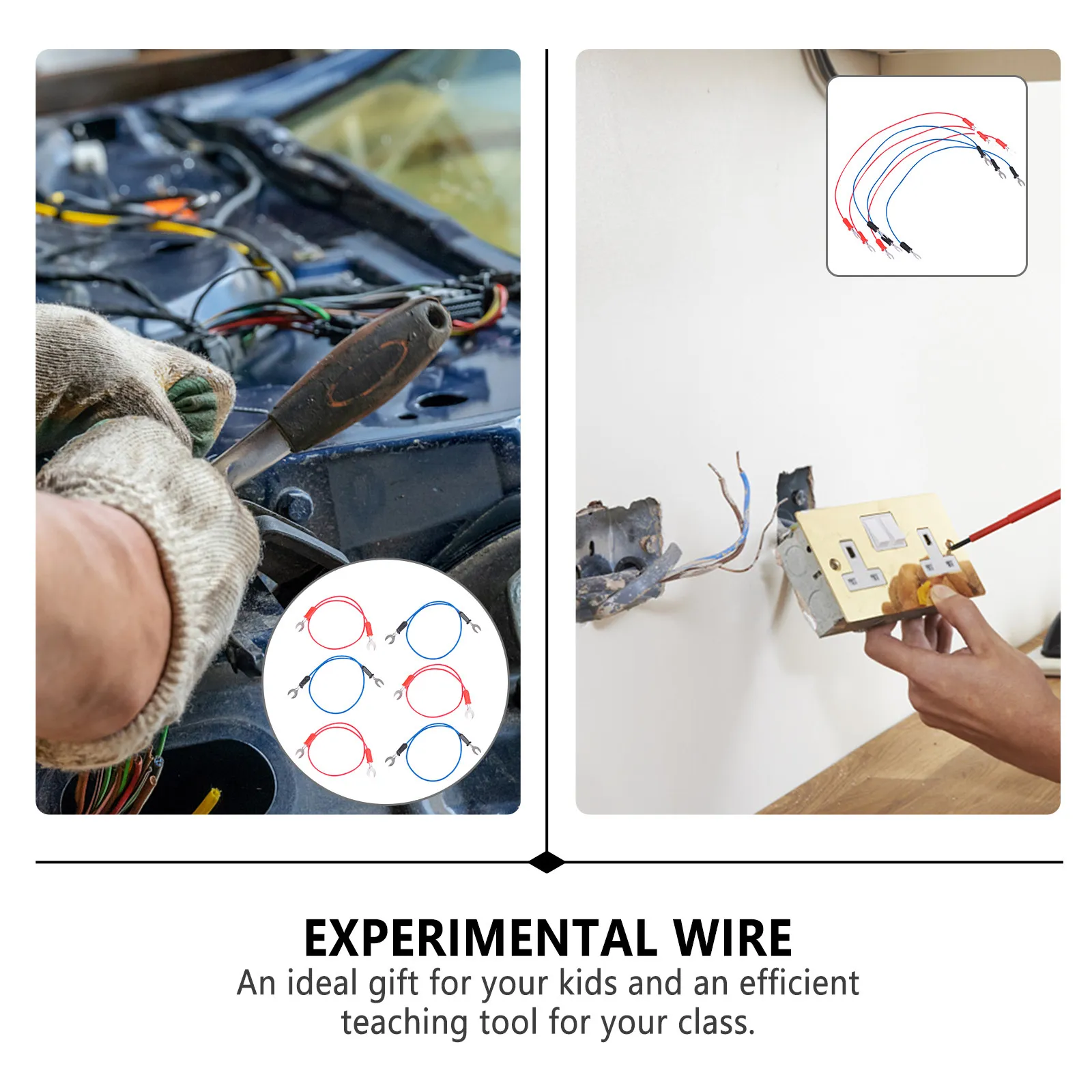 6Pcs U-Shaped Fork Wire Circuit Wire for Physics Teaching Laboratory Experiment Ideal Gift Wiring Fork Line