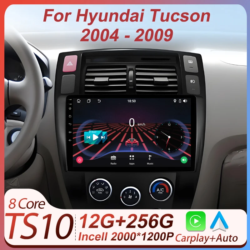 

Car Stereo Android For Hyundai Tucson 2004 - 2009 GPS Navigation Carplay Touch Screen Autoradio 8 Core DSP Bluetooth 5G RDS