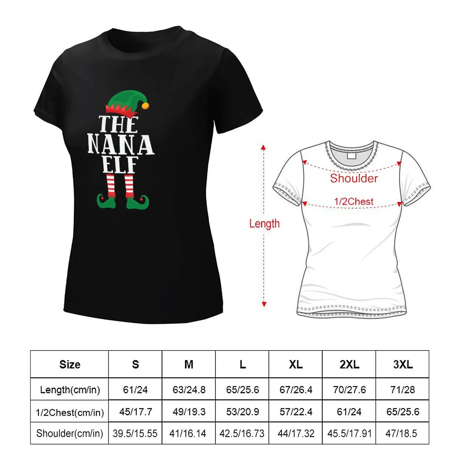 The Nana Elf - Funny Christmas 2021 t-shirt cute top vestiti estetici t-shirt dress for Women graphic