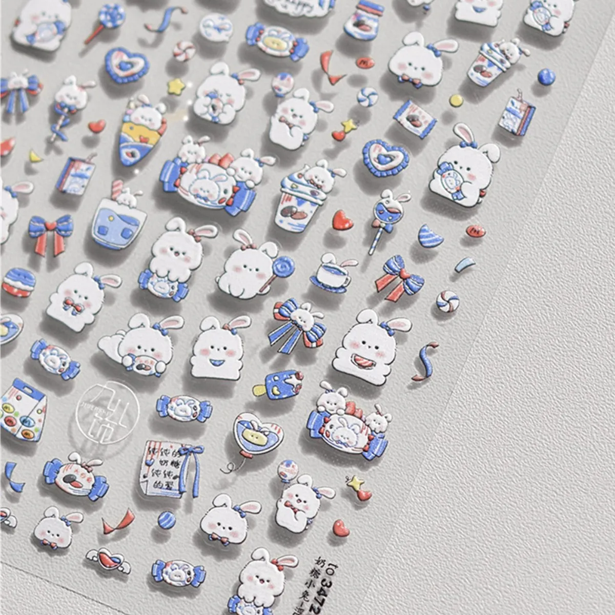 1ชิ้น5มิติ Relief การ์ตูนชุดกระต่ายเล็บน่ารักสัตว์ญี่ปุ่นสัตว์กาวตกแต่งเล็บอุปกรณ์ตกแต่งเล็บ