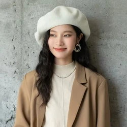 Korea Big Size Wool Berets Women Men Large Size Warm Artist Hats Unisex French Style Classic Winter Hat Female Retro Painter Cap