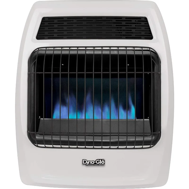 Dyna-Glo BFSS20LPT-4P 20,000 Btu Vloeibare Propaan Blauwe Vlam Thermostatische Ventilatievrije Wandverwarming, Wit