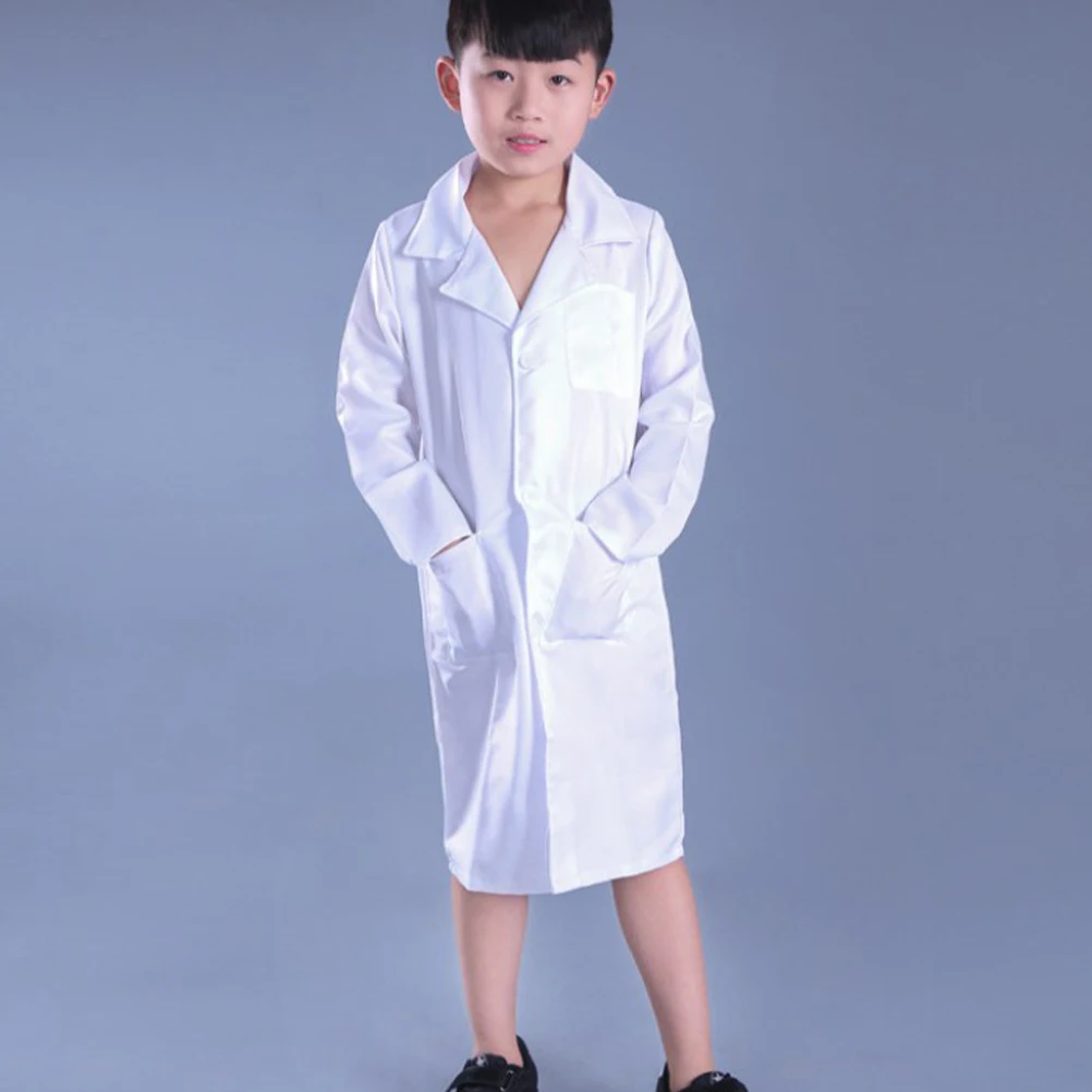 

Kids Doctor Costume Play House Clothes Simple Design Reusable Easy Clean Toddler Gift Long Material DIY